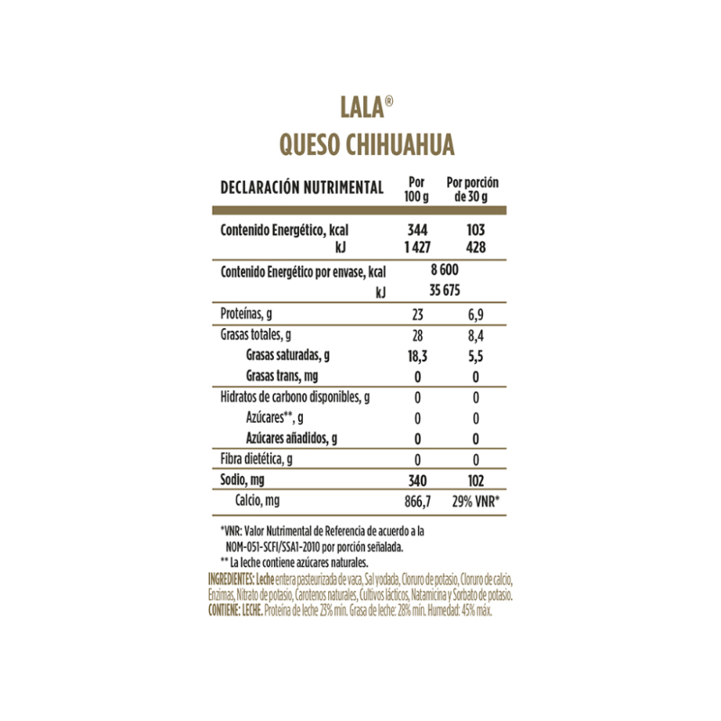 Queso Chihuahua Lala® Lala Grupo Lala